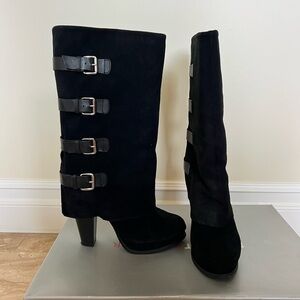 Suede heeled boots